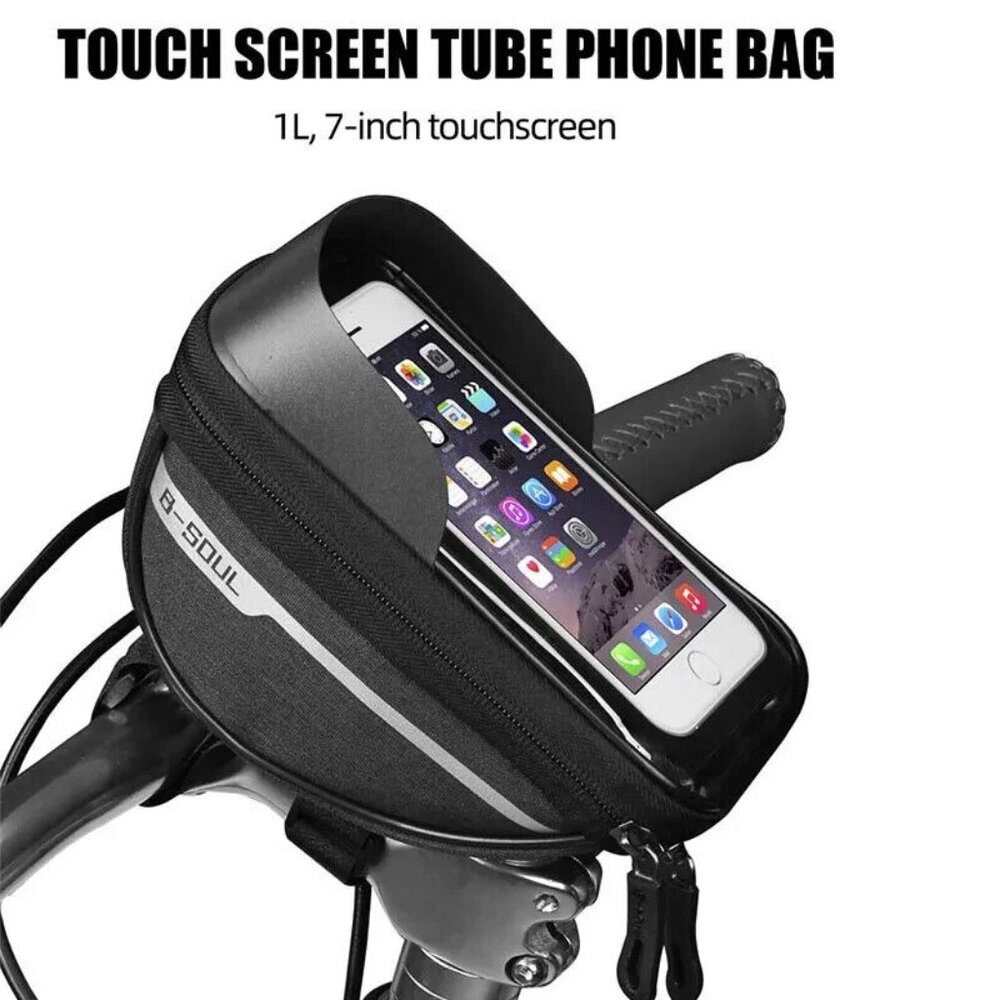 Bike Bag 1L Frame Front Tube Cycling Bag Bicycle Waterproof Phone Case Holder 7